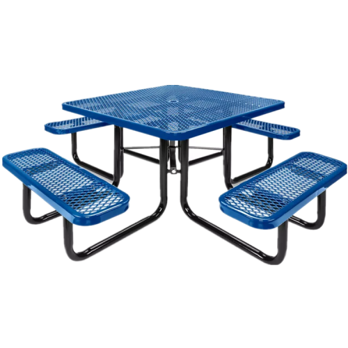 outdoor expanded metal picnic dining table and chairs