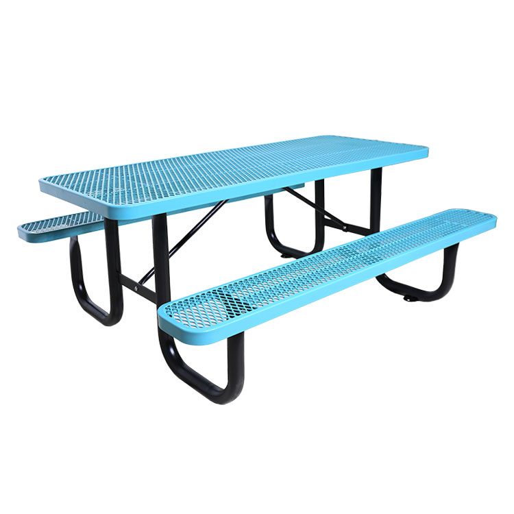 6ft expanded metal outdoor commercial picnic table