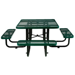 expanded steel square restaurant commercial picnic table