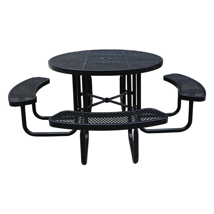 expanded metal round restaurant commercial picnic table