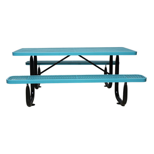 6ft expanded metal outdoor commercial picnic table