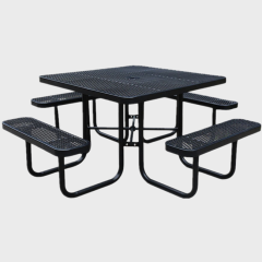 expanded steel portable square commercial picnic table