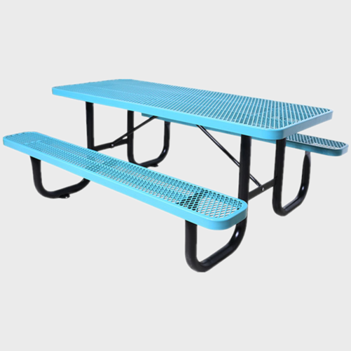 6ft expanded metal outdoor commercial picnic table