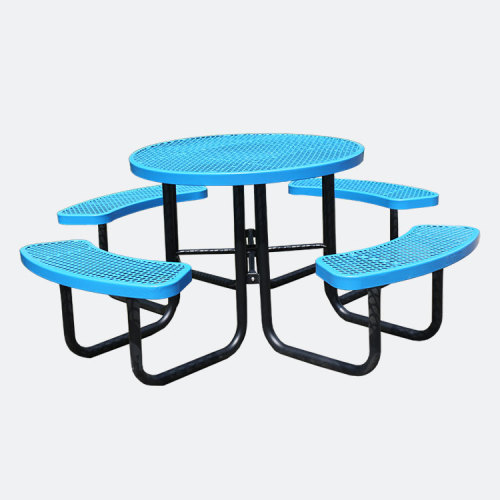 expanded metal round restaurant commercial picnic table