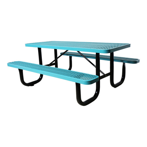 6ft expanded metal outdoor commercial picnic table