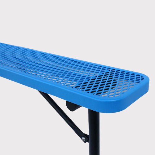 8-foot thermoplastic polyolefin coated backless base workbench metal park bench - pre embedded installation