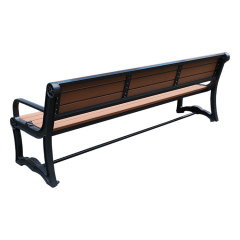 wood slat outdoor long bench