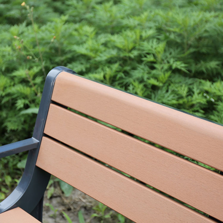 wood slat outdoor long bench