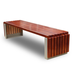 wood seating bench without backrest