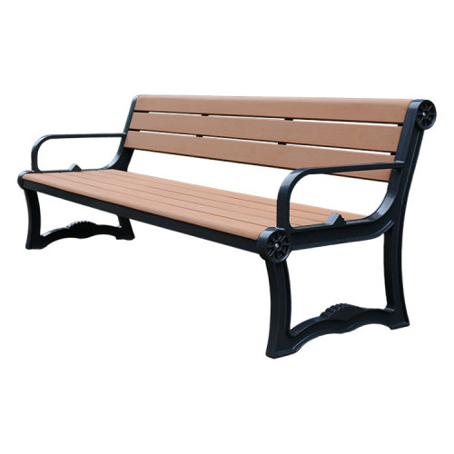 wood slat outdoor long bench