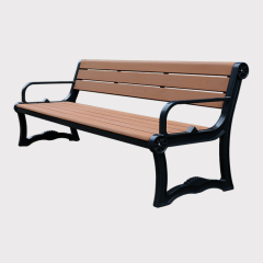 wood slat outdoor long bench