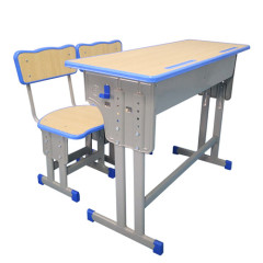 adjustable school double student desk with chair