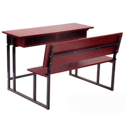 classroom double desk with bench