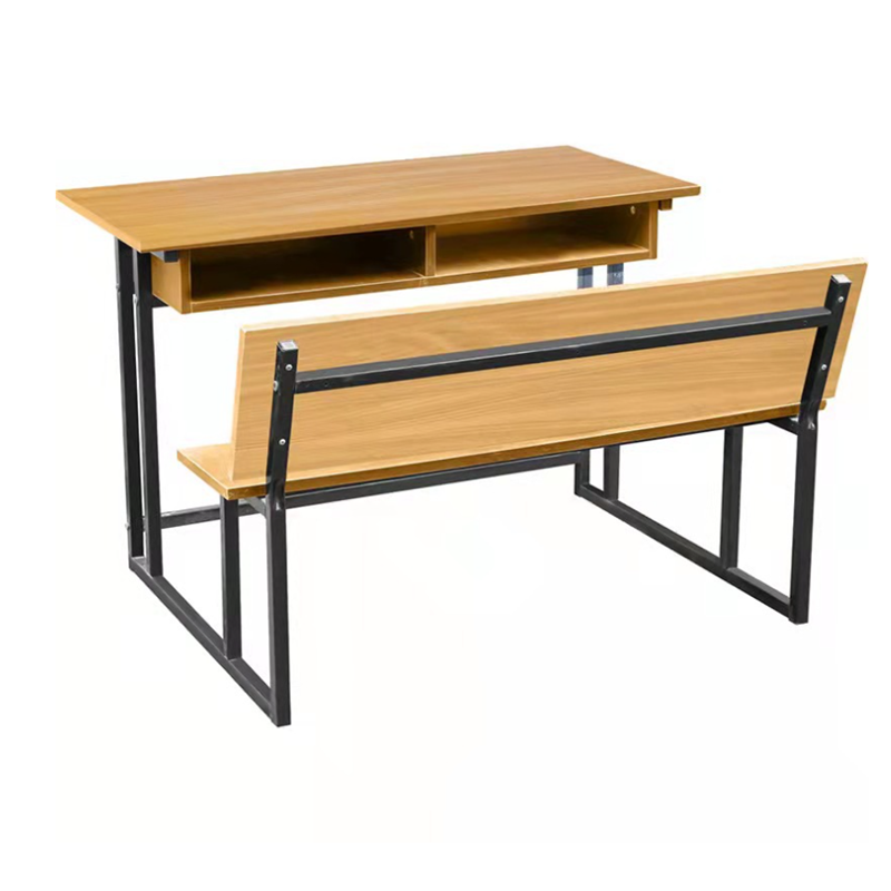 classroom double desk with bench