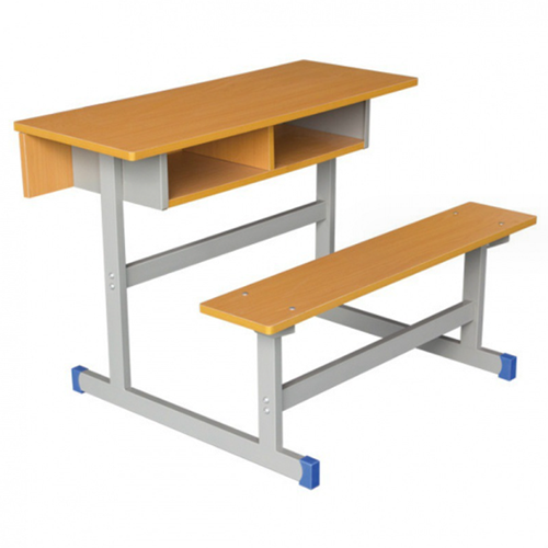 student double desk with bench