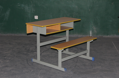 student double desk with bench