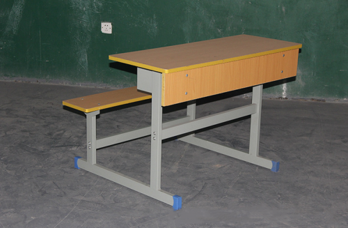 student double desk with bench
