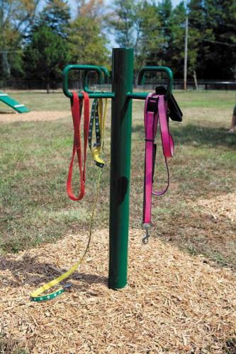 Dog park outdoor leash post