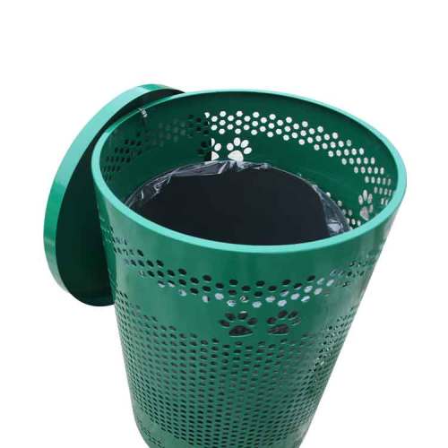 Outdoor dog poop trash can