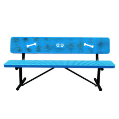 Outdoor park perforated metal bench
