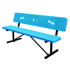 Outdoor park perforated metal bench