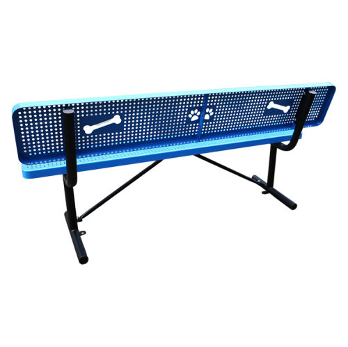 Outdoor park perforated metal bench