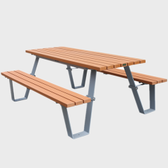 outdoor wooden picnic table bench