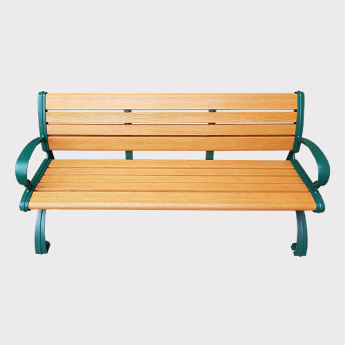 outdoor park metal and wood bench