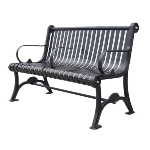 2 seater outdoor garden metal bench with arm