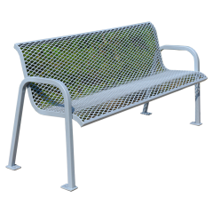 Powder coated metal outdoor garden bench