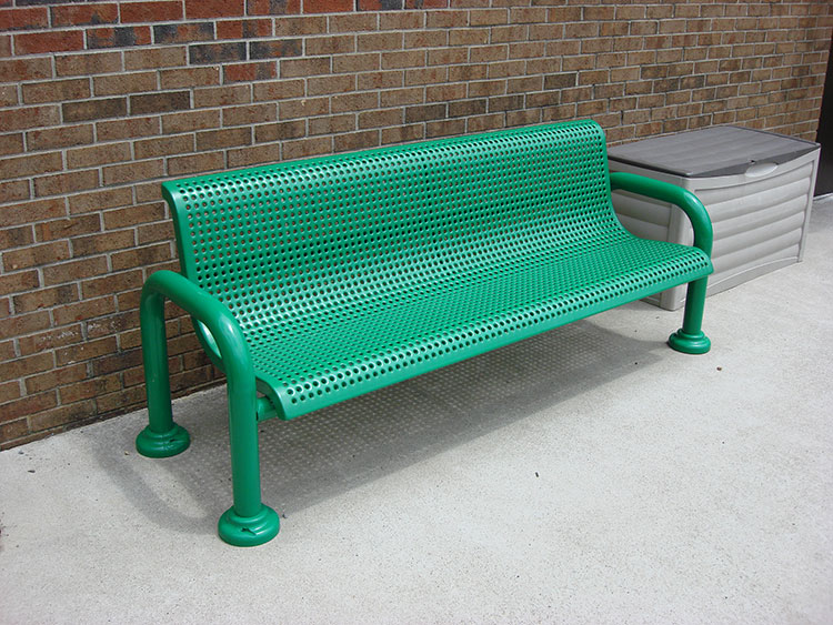 Outdoor extra long steel garden bench