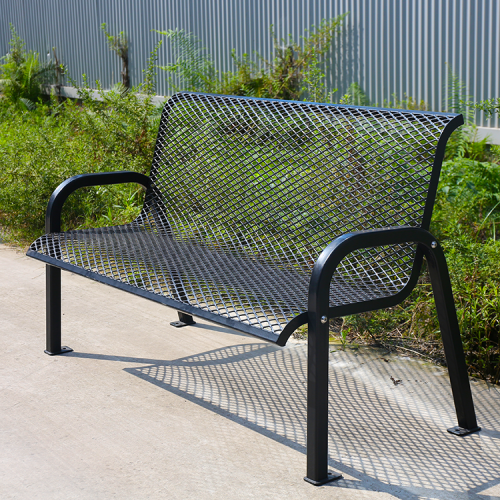 Powder coated metal outdoor garden bench