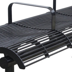 Outdoor patio public backless steel tube bench