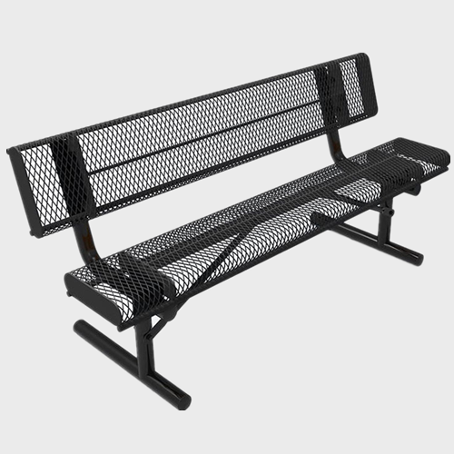Outdoor steel mesh patio bench chair