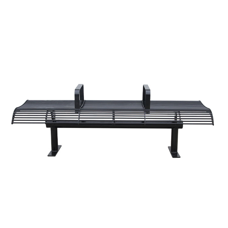 Outdoor patio public backless steel tube bench