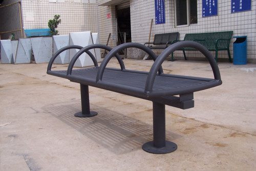 Iron outdoor garden backless bench with arm