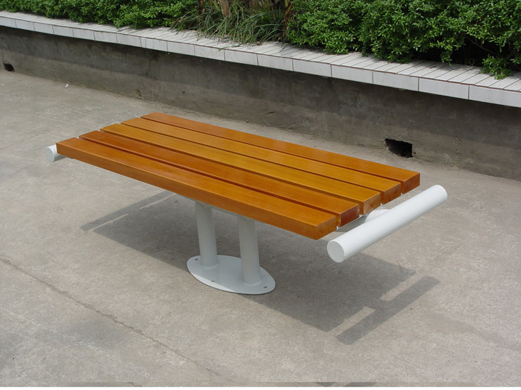 Outdoor personalized wooden bench without backrest