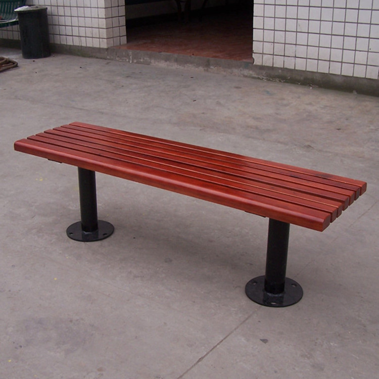 Outdoor patio wood backless bench seat