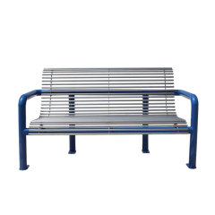 2 person outdoor tubular steel bench