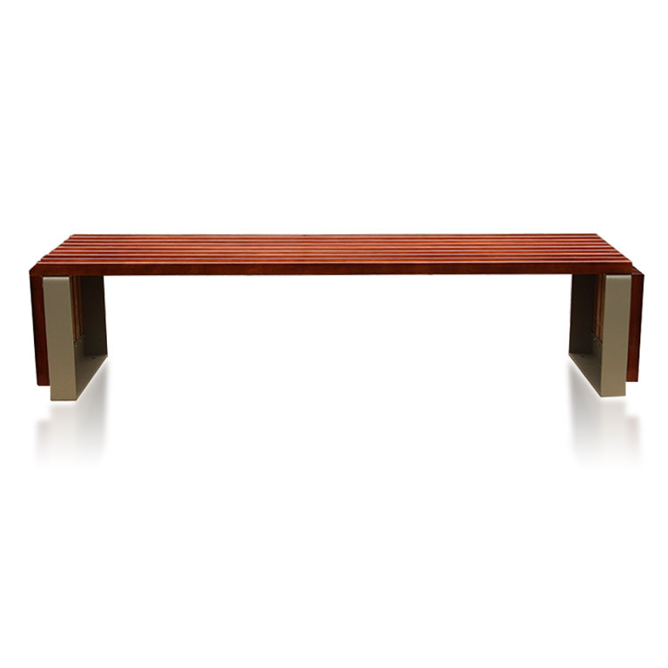 Outdoor park all wood backless bench