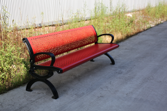 Black outside garden metal bench seat