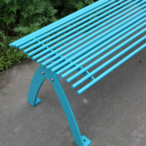 Outdoor backyard metal benches without backrest