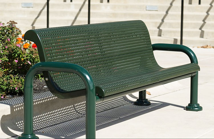 Outdoor extra long steel garden bench