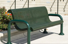 Outdoor extra long steel garden bench