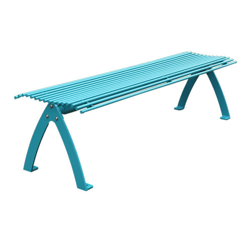 Outdoor backyard metal benches without backrest