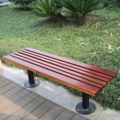 Outdoor patio wood backless bench seat