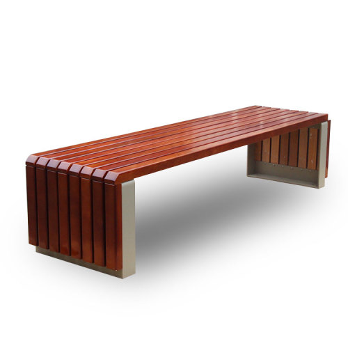 Outdoor park all wood backless bench