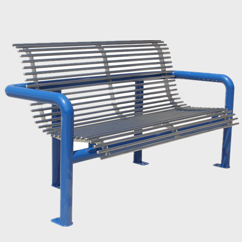 2 person outdoor tubular steel bench