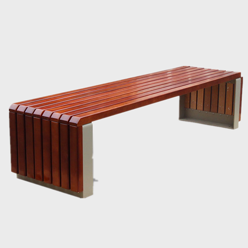 Outdoor park all wood backless bench