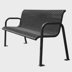 Powder coated metal outdoor garden bench